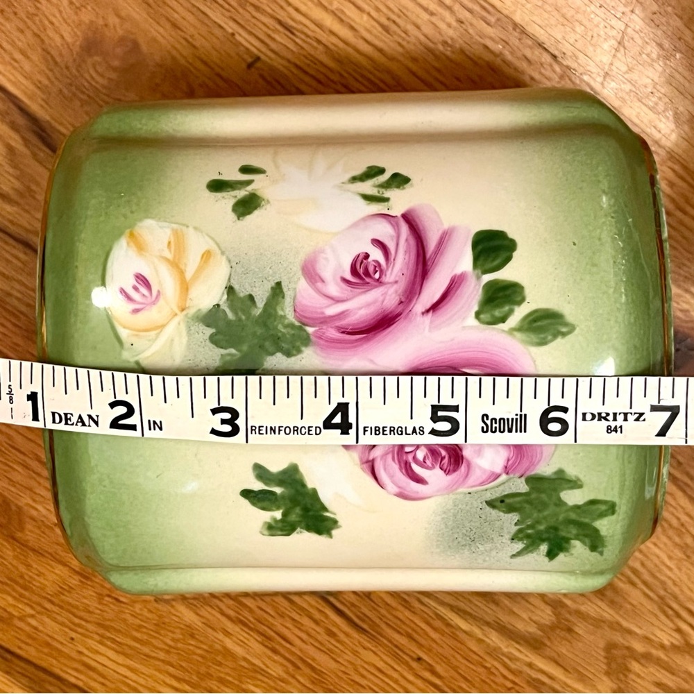 Vintage Limoges Hand Painted Floral China Lid Biscuit Cookie Jar Roses Canister - Picture 12 of 12